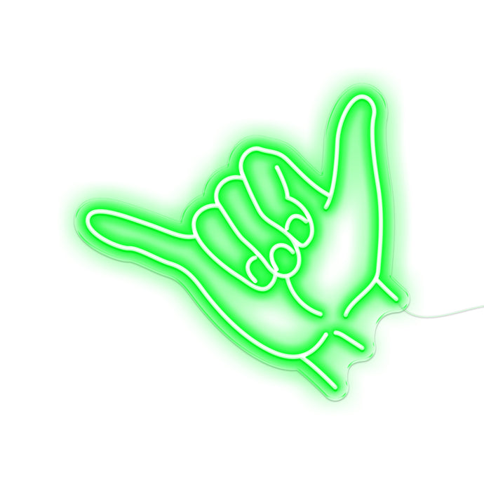 Green Colour Calling Hand Neon Sign
