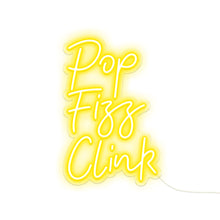 Load image into Gallery viewer, Pop Fizz Clink Neon Bar Signs in Yellow Colour
