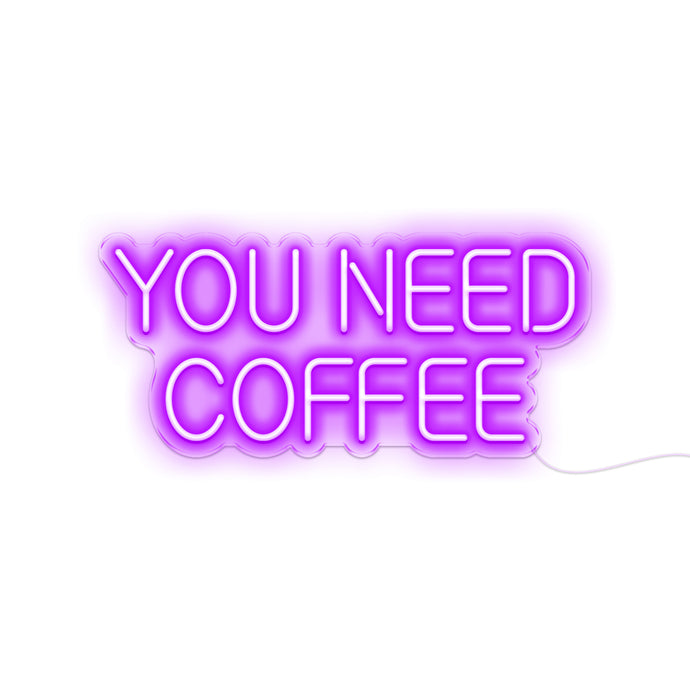 Purple Colour You Need Coffee Led Neon Sign